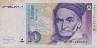 (1993) Банкнота Германия (ФРГ) 1991 год 10 марок "Карл Фридрих Гаусс"   UNC